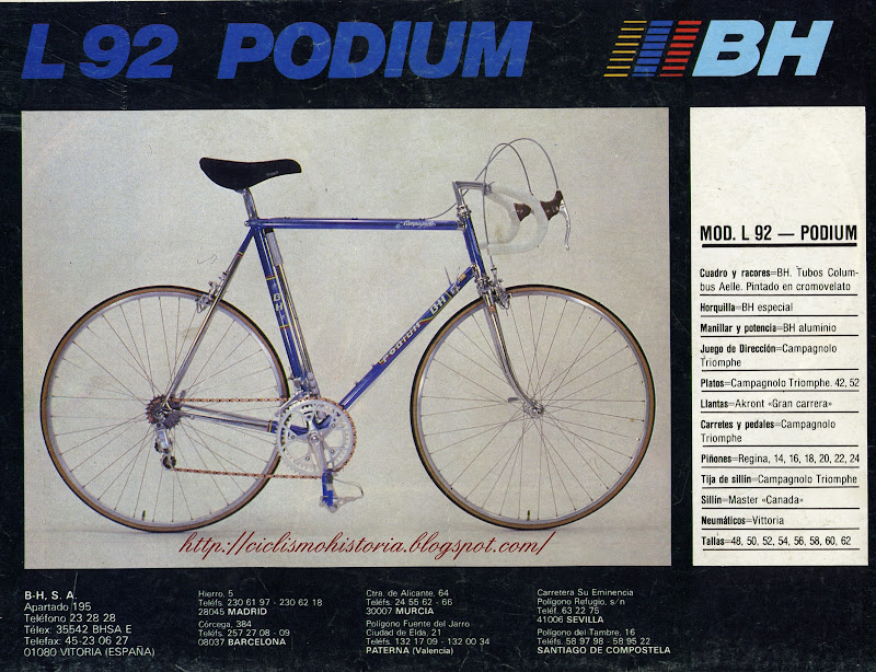 Modelos bicletas BH  (catalogo virtual) BH L92 Podium-1988